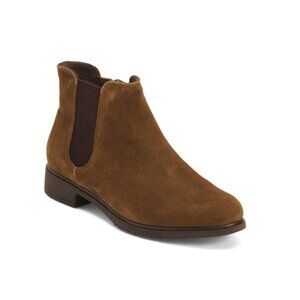 MUNRO Brown Suede Leighton Comfort Chelsea Booties